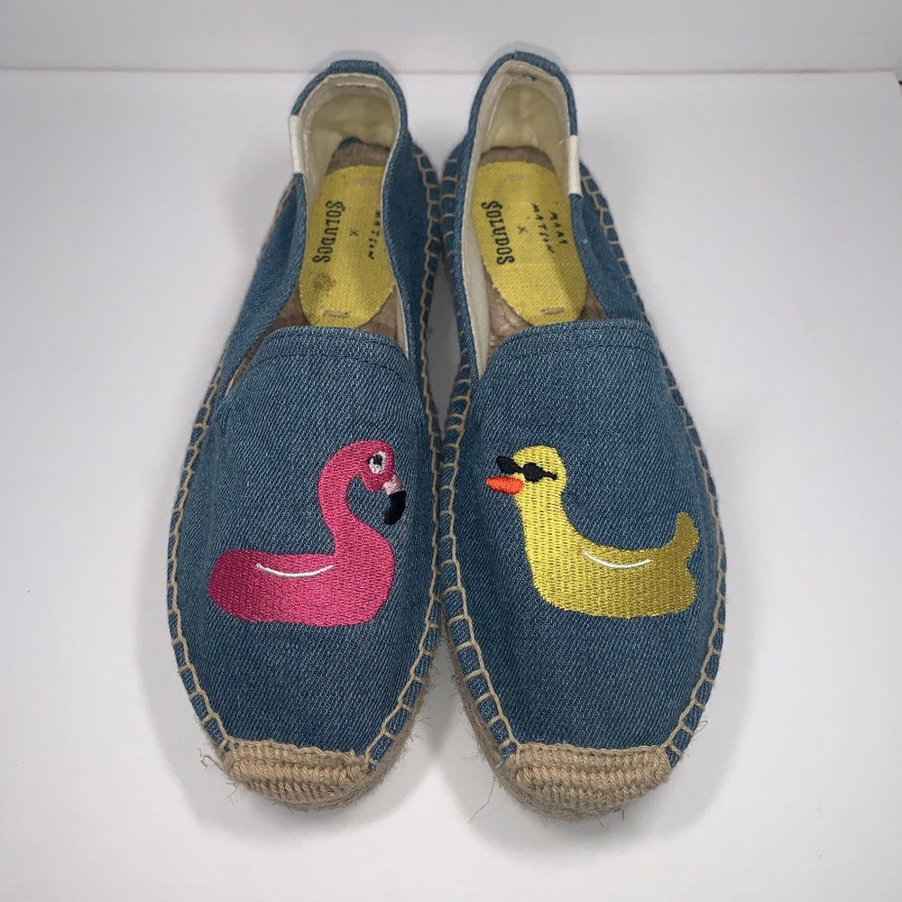 Soludos flamingo and duck espadrilles